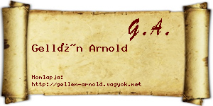 Gellén Arnold névjegykártya